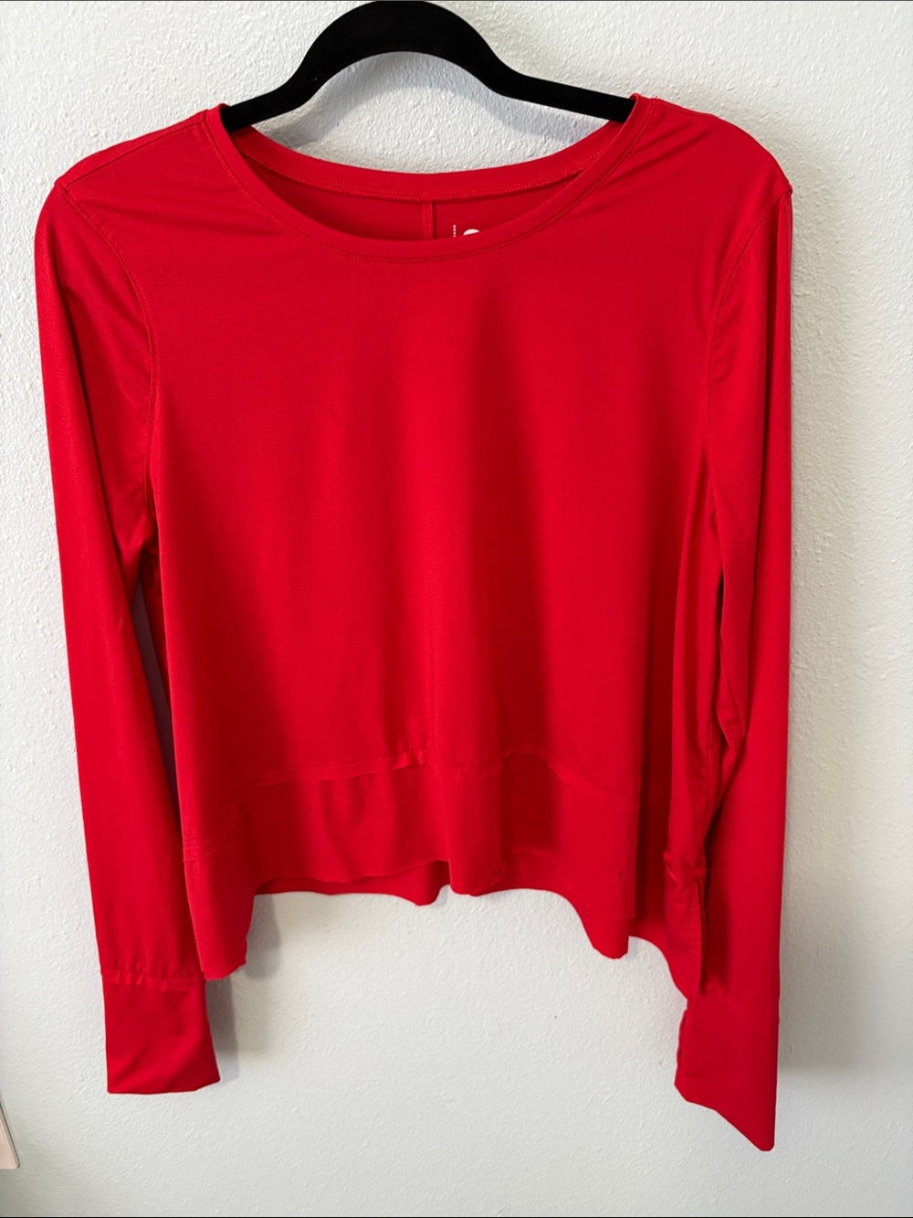 SO Red Long Sleeve Scoop Neck Top